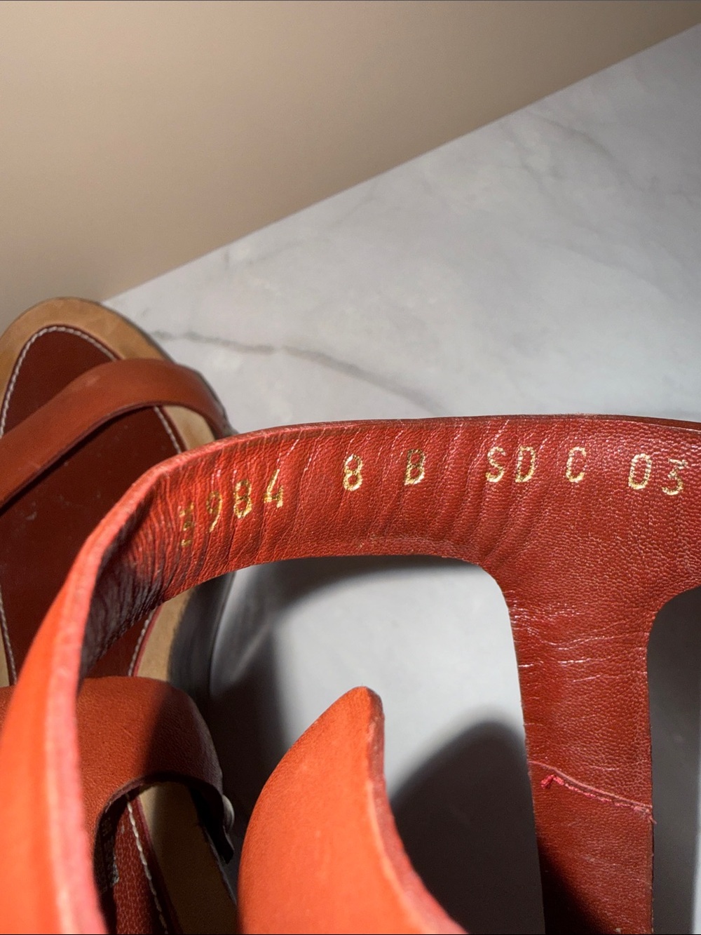 Salvatore Ferragamo Cognac Leather Slingback Sandals - Picture 9 of 13